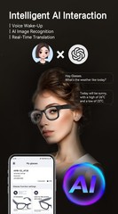 AI Smart Glasses Real-Time Translation 8MP Camera Image Recognition 4k HD Video
