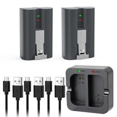 2 Pack 8000mAh Rechargeable Battery and Charger Station for Ring Doorbell 2/3+/4