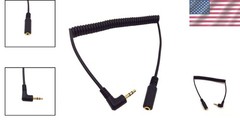 3Ft Black Gold Plated AUX Coiled Cable – Max Sound Conductivity, Minimal Tangles