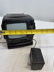Vintage PK-4183 5” Black & White Portable TV AM/FM Radio Tested Working