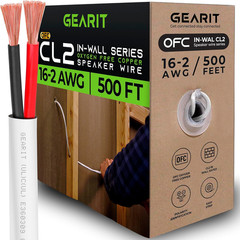 In-Wall Speaker Wire OFC 2X1.5Mm≤ (152.4 Meters – White) Oxygen-Free Copper – Hi