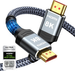 8K 10K 4K HDMI Cable 48Gbps 6.6FT/2M, Certified Ultra High Speed 2.1 HDMI Cable