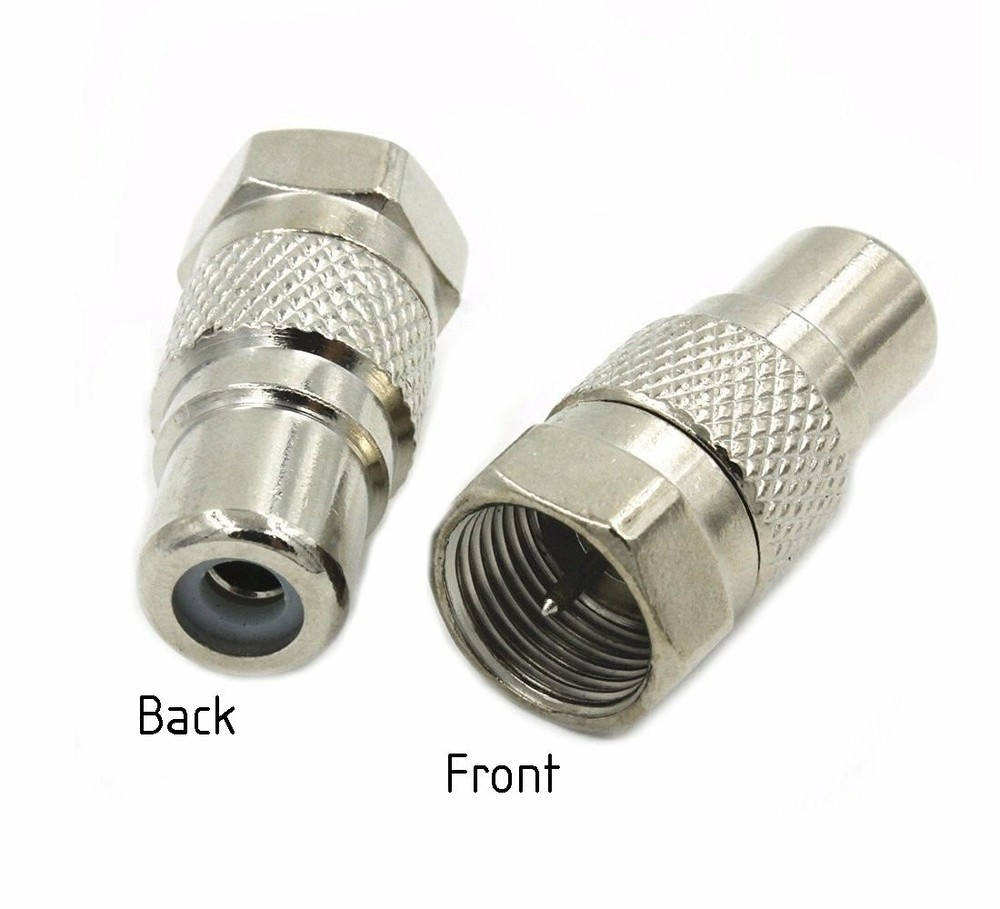 F-Type Male Coax Coaxial to RCA Female RF Adapter Adaptor Plug Jack Connector