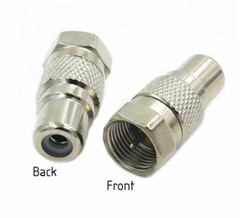 F-Type Male Coax Coaxial to RCA Female RF Adapter Adaptor Plug Jack Connector