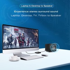 USB2.0 to Optical Toslink 3.5mm Audio Adapter Type-A C PS5 NS Laptop Soundbar
