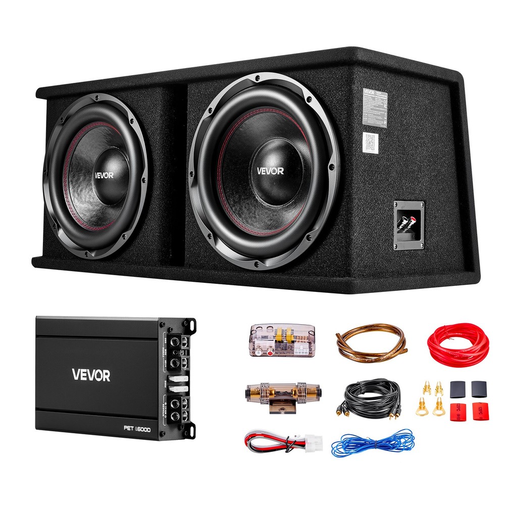 VEVOR Subwoofer Bass Package Dual Car Audio Subwoofer and Amp Package 1200W RMS