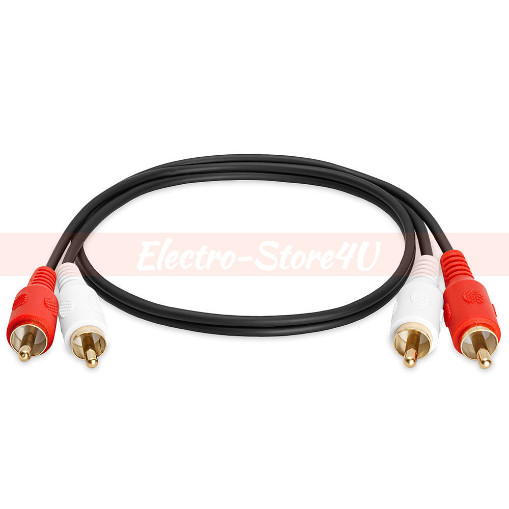 2 RCA Male to 2 RCA Male Cable 3ft 6ft 10ft 12ft 25ft Audio Stereo 2RCA DVD HDTV