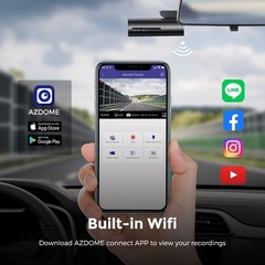 AZDOME 1080P FHD Dash Cam for Cars WiFi Voice Control Night Vision G-Sensor