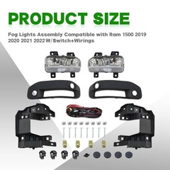 Fog Light Compatible with 2019 2020 2021 2022 RAM 1500 Front Bumper Driving
