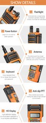 UV 9R PRO Walkies Talkie VHF UHF Dual-Band Two-way Radio 10W FM Ham Radios