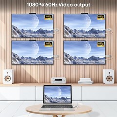 Wireless HDMI 1TX 4RX Kit Stream to 4 TVs 1080P Plug & Play No WiFi