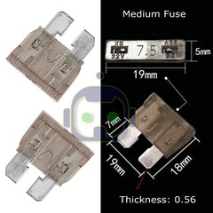 25pc 7.5Amp Medium Blade Fuse Assortment Auto Car Motorcycle SUV FUSES Kit ATM