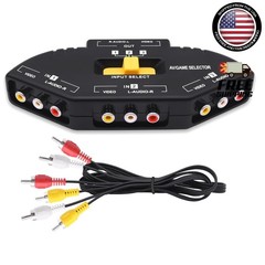 3 In 1 Out Component AV Video Switch Box, Composite 3 RCA AV Splitter RGB