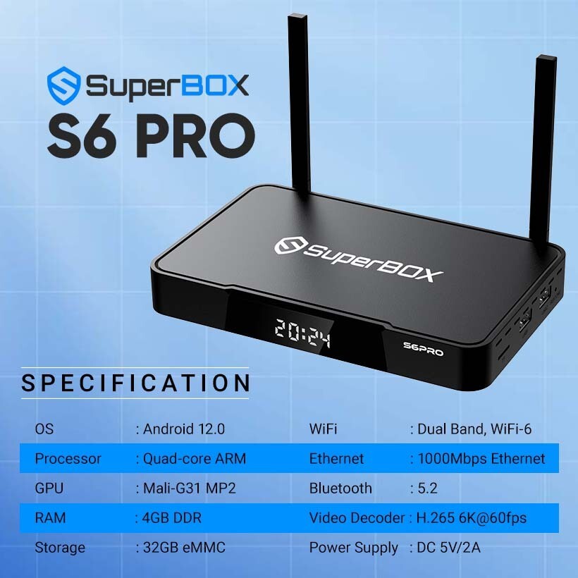 SuperBox S6 PRO plus FREE Set-Up – Open Box in Great Condition – Authorized