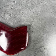 Vintage Red Tail Light Lens Chevron V-Shape Textured Glass Part 13450