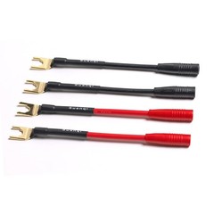Spade Plug to Female Banana Jack Adapter Cable, 4mm Banana Jack Female to For…