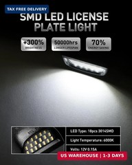 LESAUCE Full LED License Plate Light Tag Lamp Assembly Replacement for Chevy Sil