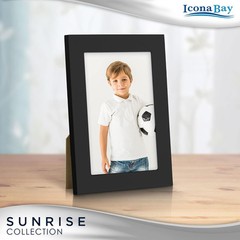 Icona Bay – 4×6 Black Picture Frame – Painted Solid One-Piece Wood 4×6,