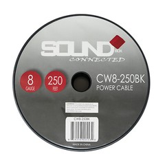 SoundBox CW8-250BK, 8 Gauge 250′ CCA Amplifier Power / Ground Amp Wire Spool