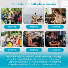 AI Smart Glasses with Camera, 800W HD Anti-Shake Video Glasses, 1080P Video Reco