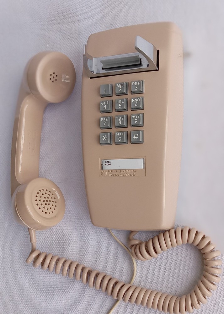 Western Electric Beige 2554 touch tone wall phone works