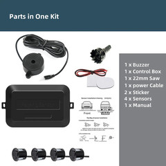 4-Sensor 22mm Car Parking Sensor Kit with Buzzer and Sound Alert System 12V