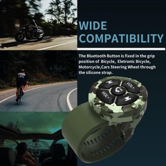 Green Bluetooth Media Remote – Waterproof Steering Wheel Control for iOS/Android