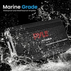 Pyle 800W 4-Channel Hydra Marine Micro Amplifier – Waterproof Standard, Black